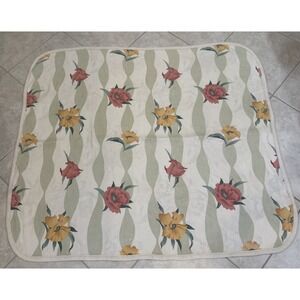 VTG MORA SON DE ABRIGO Ivory Floral Garden Reversible Throw Blanket Spain
